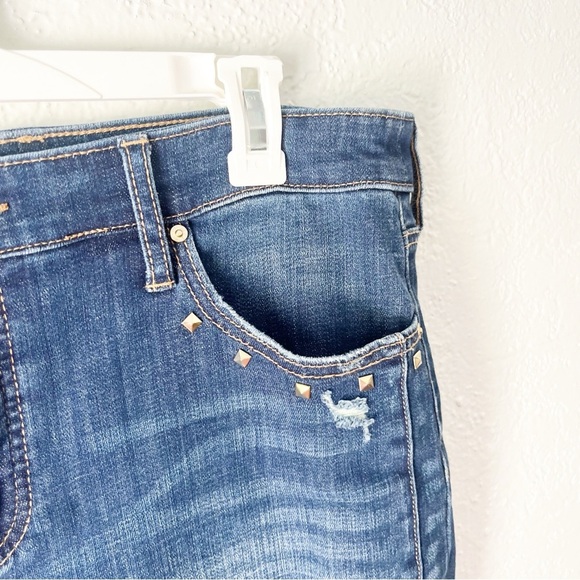 Chico's Jeans Women's 10 Size So Slimming Girlfriend Slim Leg Ankle Studded - Picture 6 of 9